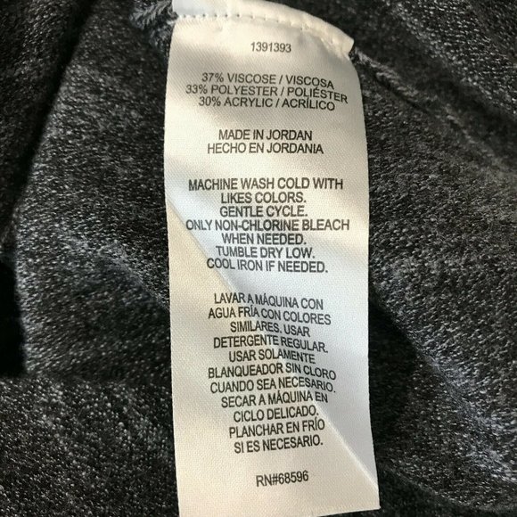 DKNY Womens Dolman Sleeves Knitted Charcoal Gray Pullover Top Size Medium - Picture 7 of 7